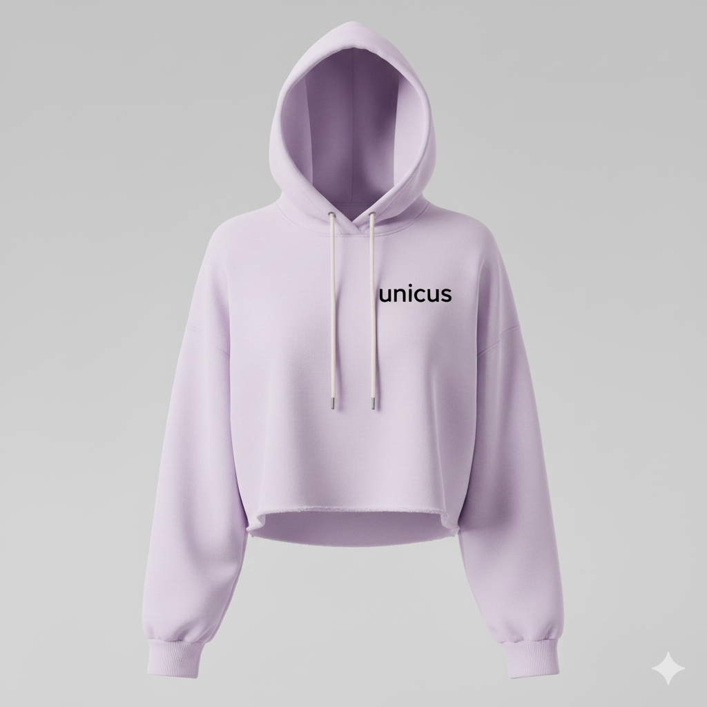 Femme Unicus Crop Hoodie - Light Purple