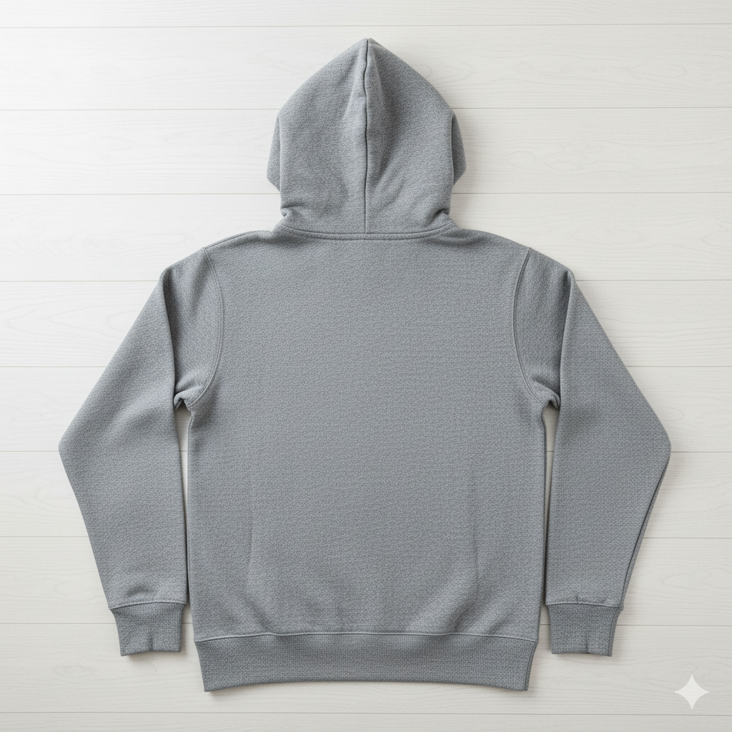 Light Gray Cotton Terry Pullover Hoodie
