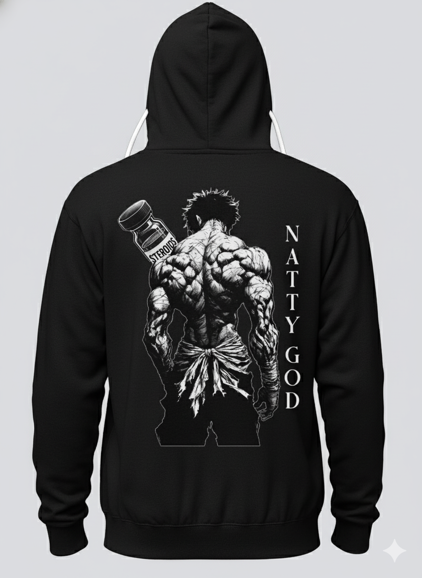 Black Hoodie with Unicus Logo & Anime Back Graphic