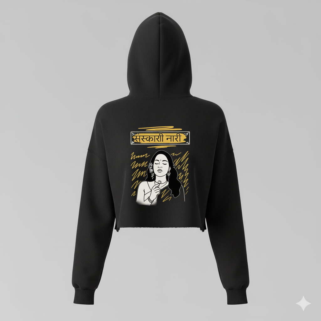 Femme Unicus Crop Hoodie - Black