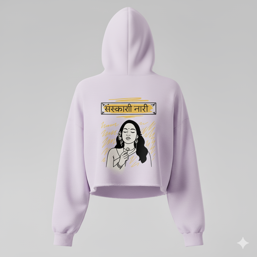 Femme Unicus Crop Hoodie - Light Purple