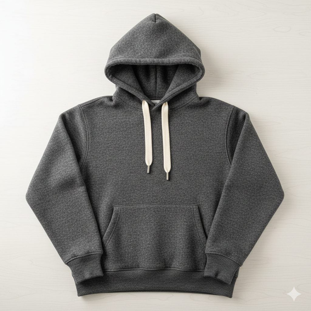 Classic Woolen Hoodie (Dark Grey)