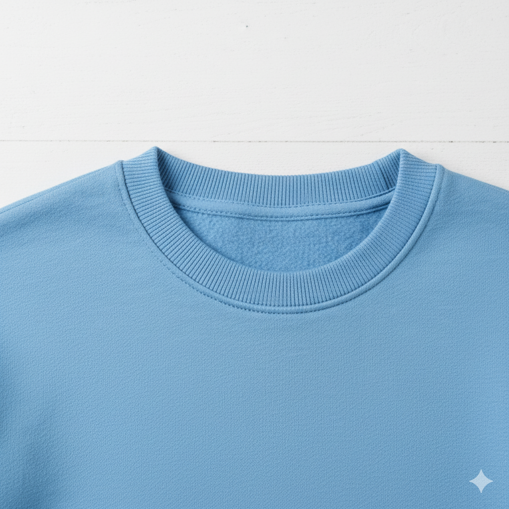 Cotton Fleece Crewneck Sweatshirt (Sky Blue)