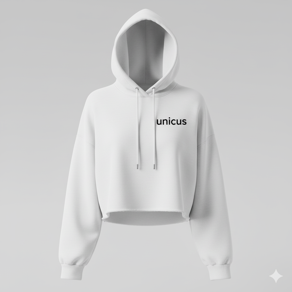 Femme Unicus Crop Hoodie - White