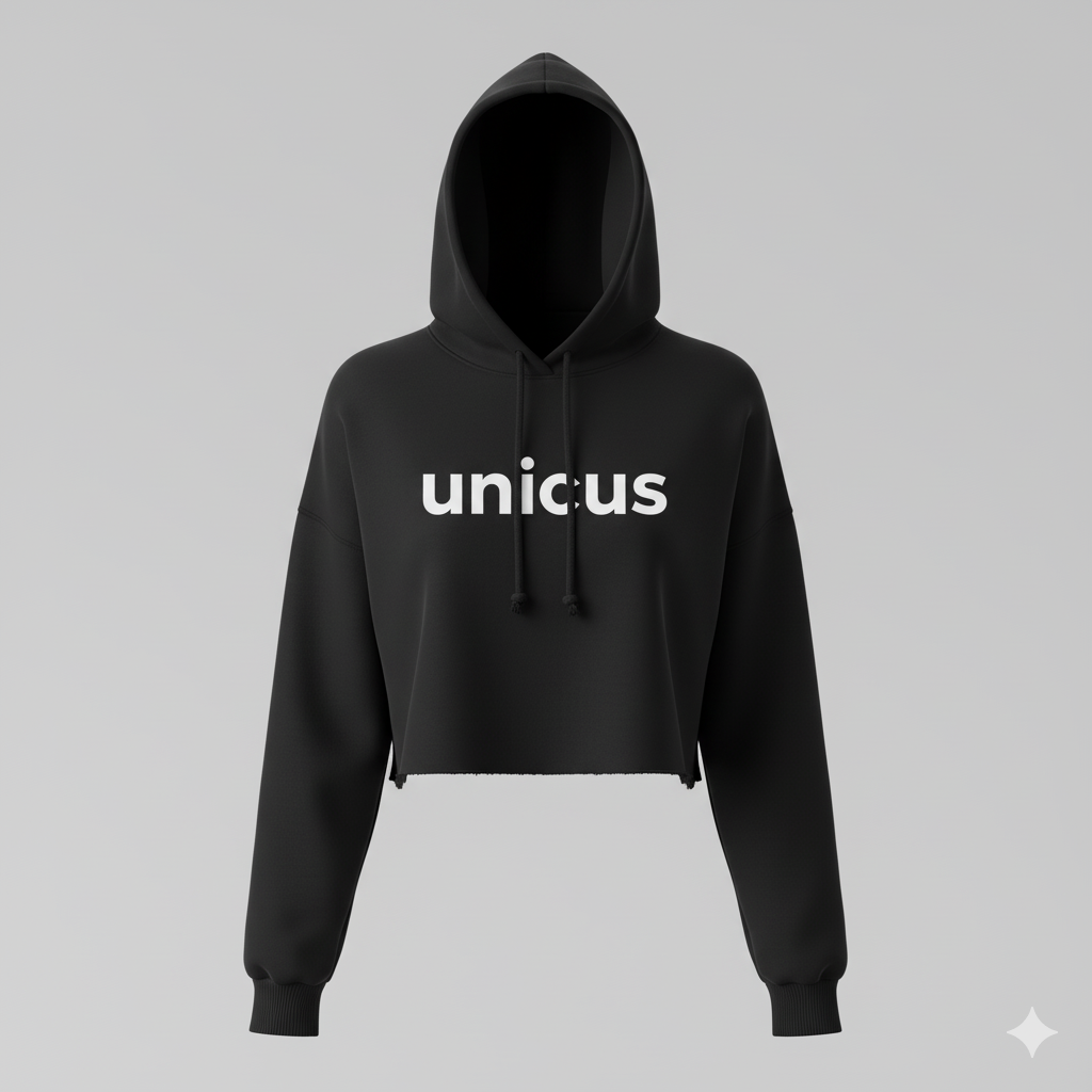 Femme Unicus Crop Hoodie - Black
