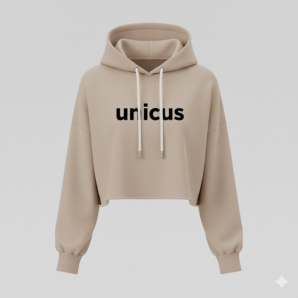 Femme Unicus Crop Hoodie - Beige