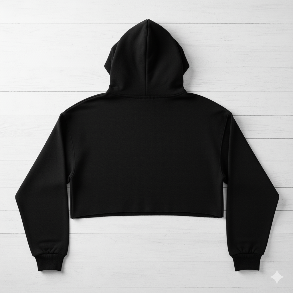Aesthetic Black Crop Hoodie with Unicus Logo
