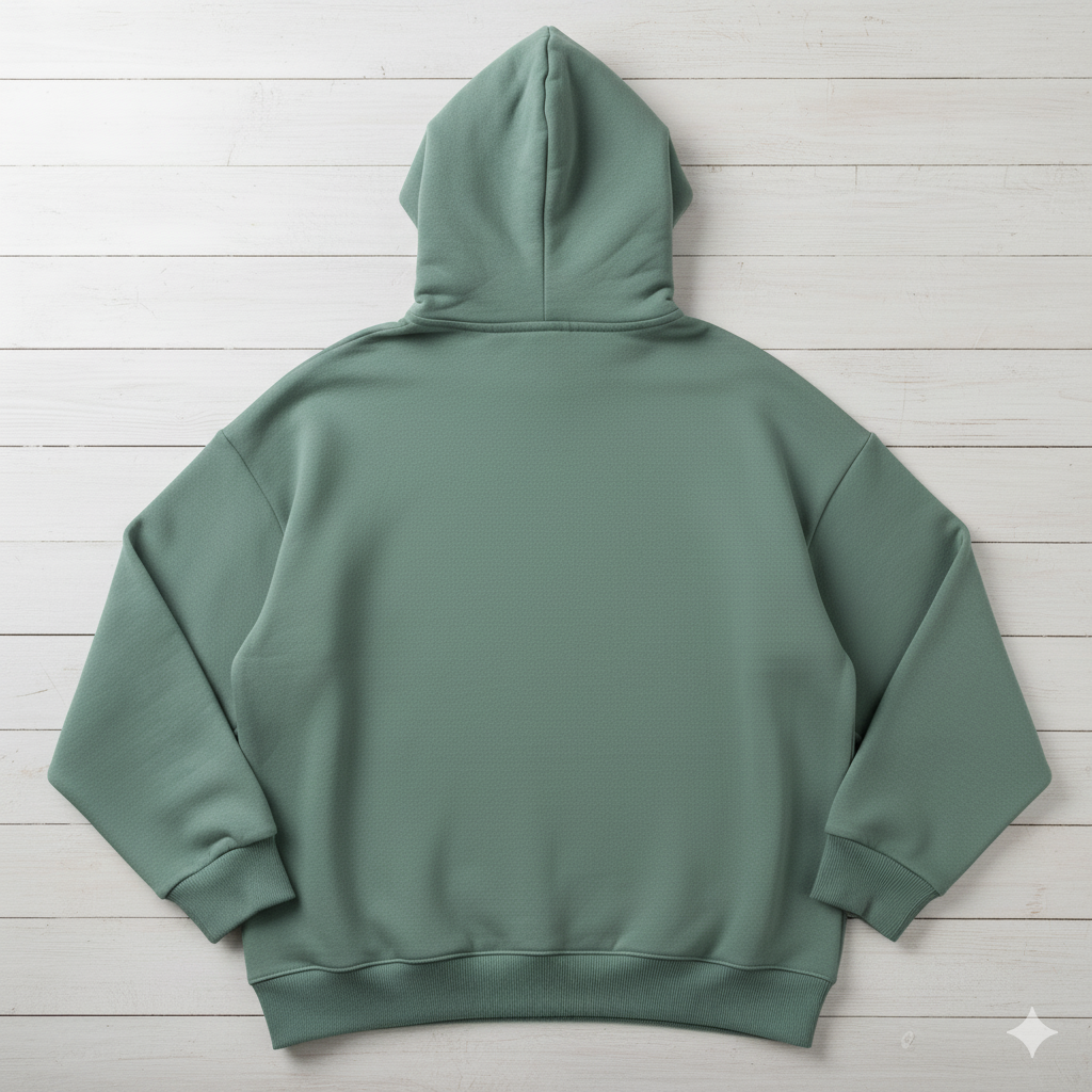 Oversized Sage Green Hoodie w/ Minimalist Graphic